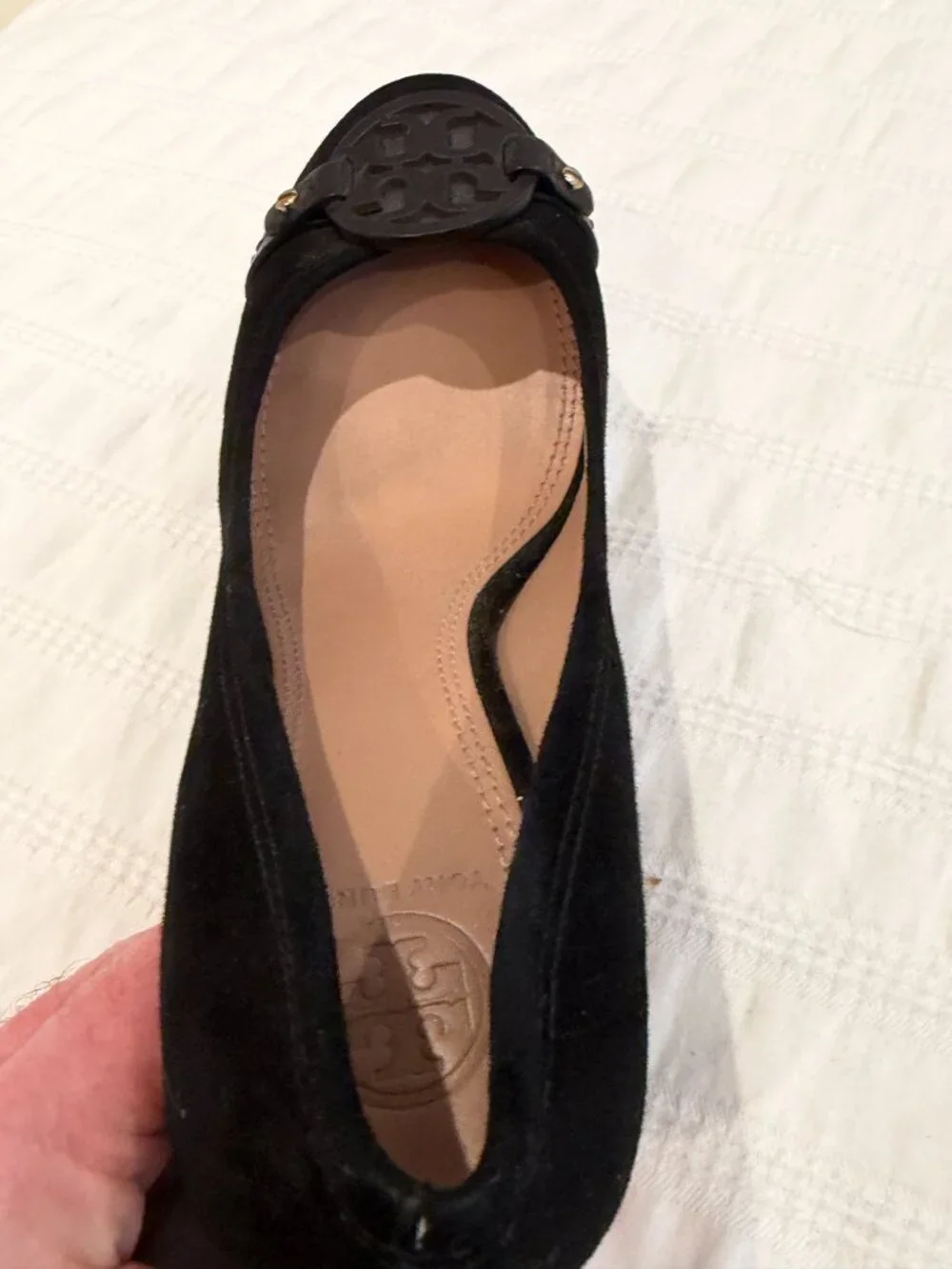 Tory Burch Mini Miller 85mm Suede Pumps Black Size 8M